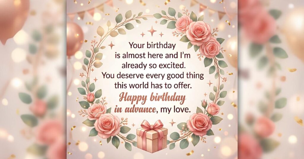 Advance Happy Birthday Wishes for Girlfriend
