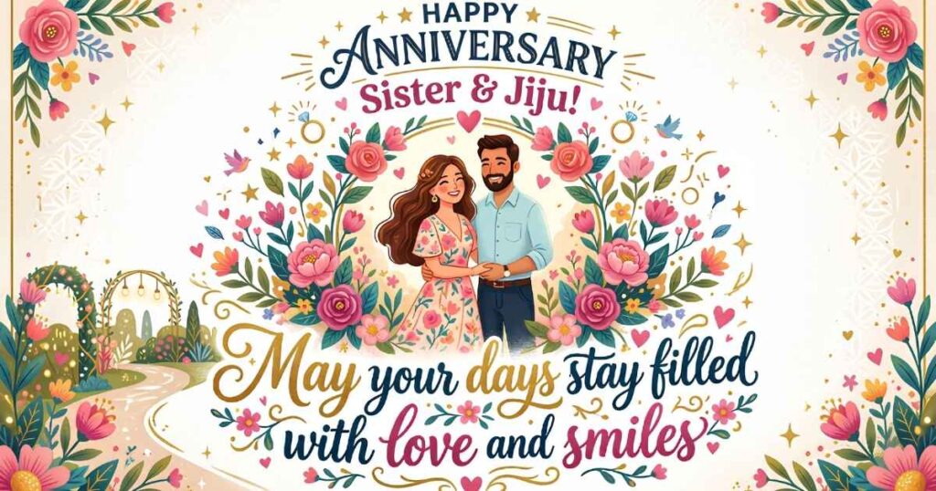Simple Anniversary Wishes for Sister and Jiju